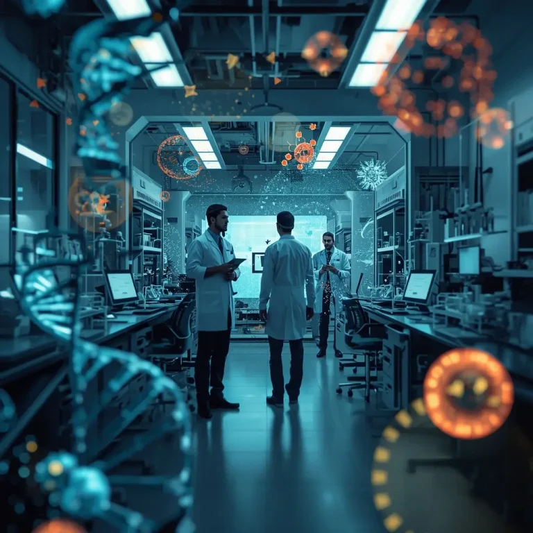 lucid-origin_Scientists_and_doctors_in_a_high-tech_laboratory_surrounded_by_holographic_DNA_c-0